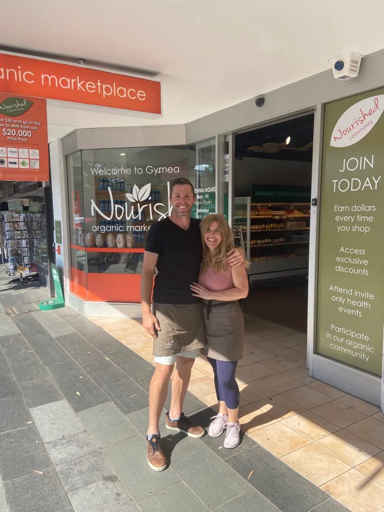 Josh and Bronwyn outside the Gymea store