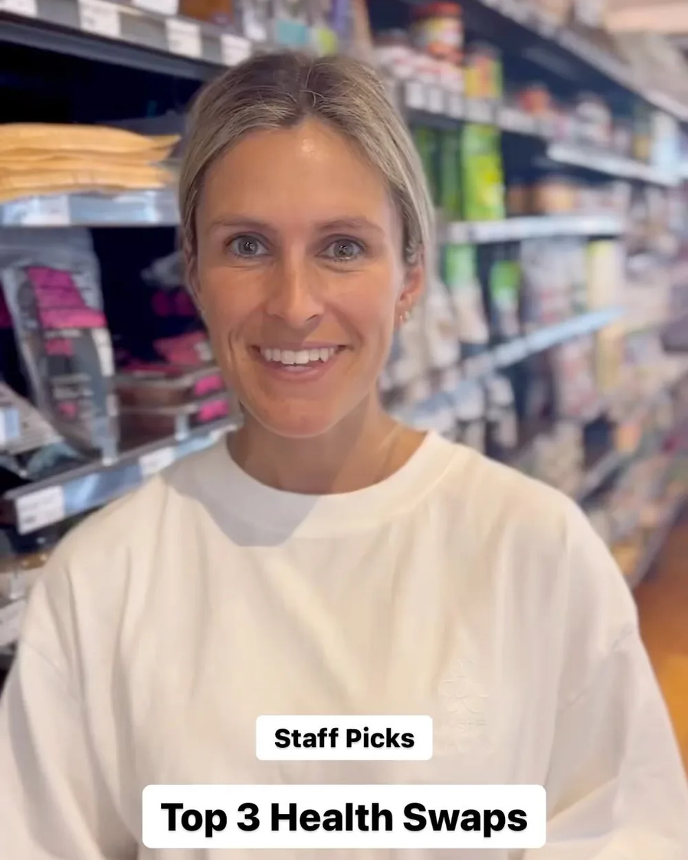 Jo, one of the wellness advisors, in the aisle